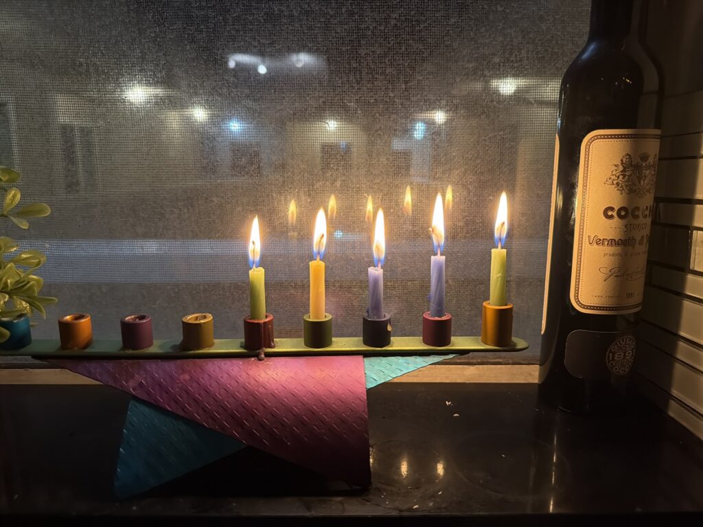 Colorful Chanukah candles