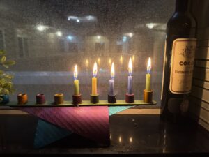 Colorful Chanukah candles